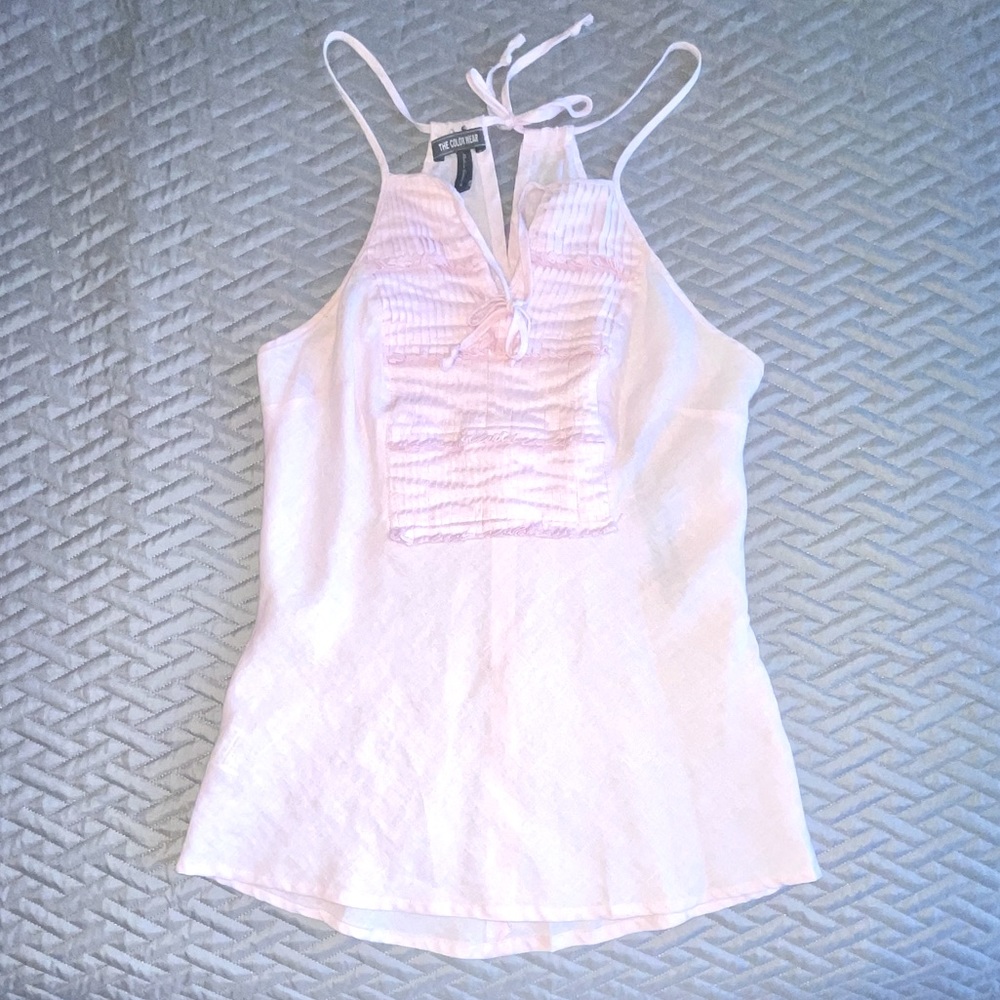 Ruffle Lace Up Tank Top